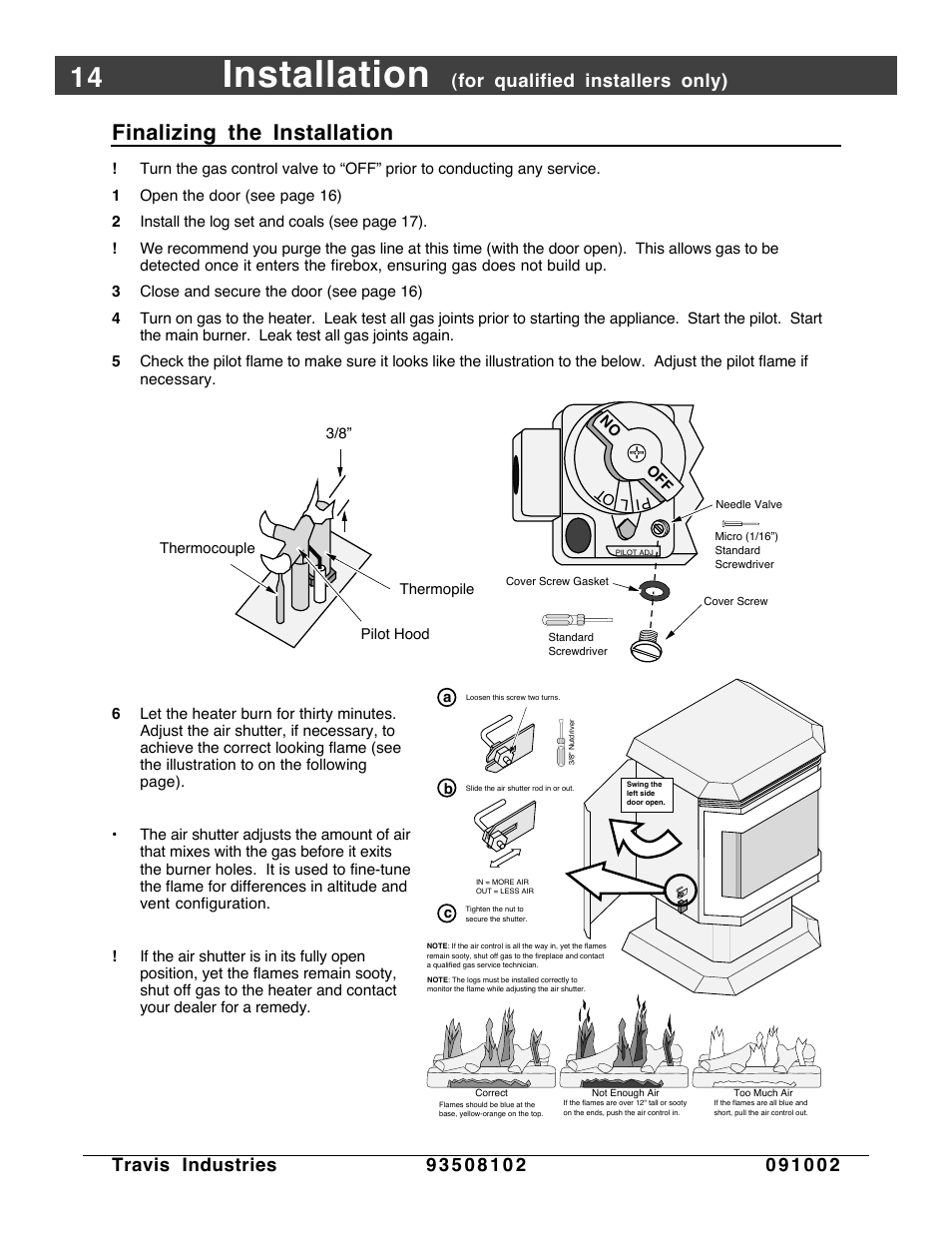 Finalizing the installation, Installation | Avalon Firestyles Vashon-1998 to 1999 User Manual | Page 14 / 40