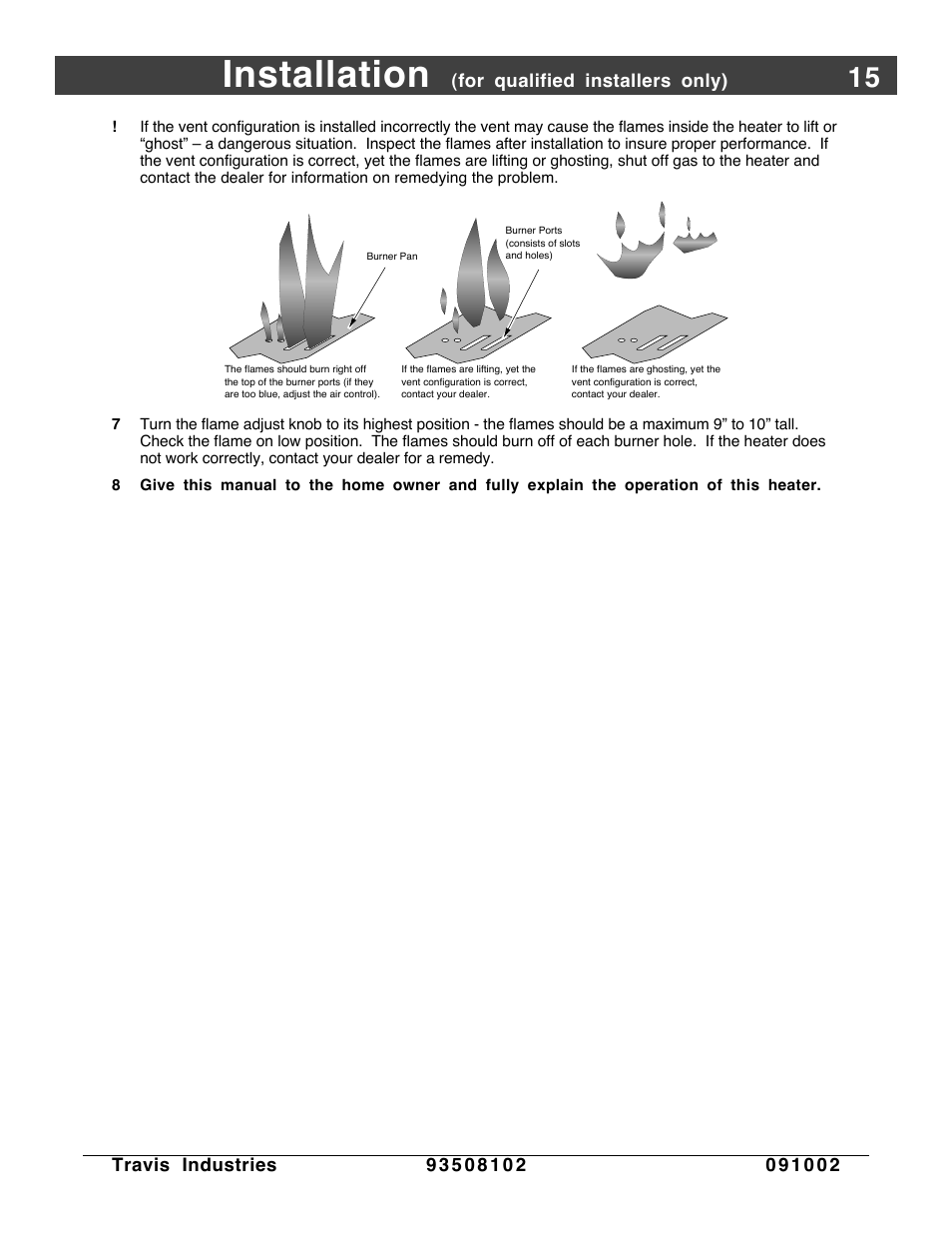 Installation | Avalon Firestyles Vashon-1998 to 1999 User Manual | Page 15 / 40