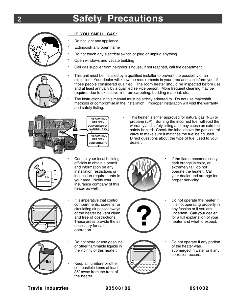 Safety precautions | Avalon Firestyles Vashon-1998 to 1999 User Manual | Page 2 / 40