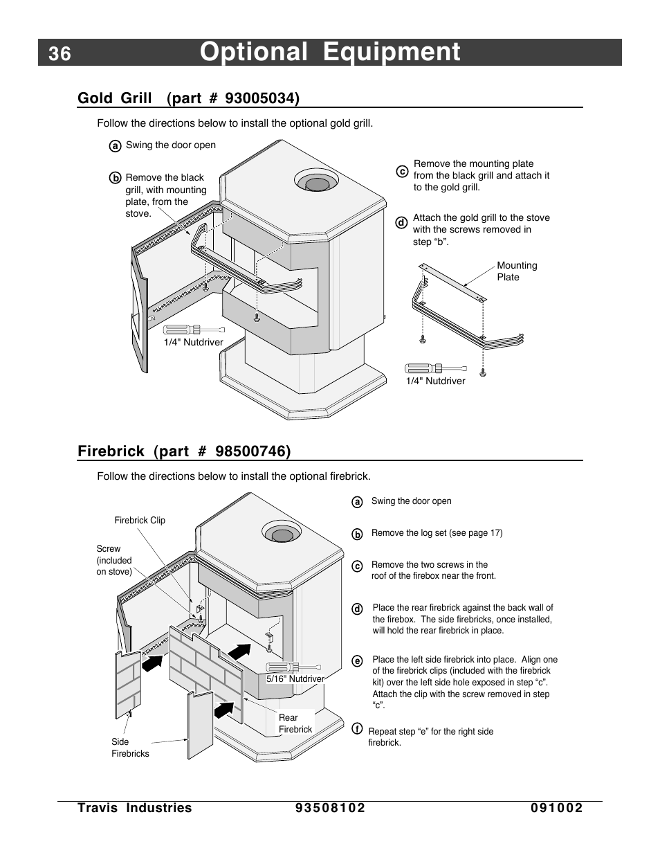 Optional equipment | Avalon Firestyles Vashon-1998 to 1999 User Manual | Page 36 / 40