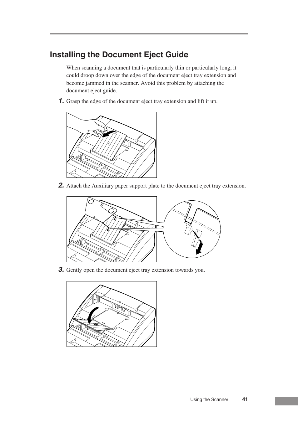 Installing the document eject guide | Canon DR-3080CII User Manual | Page 43 / 71