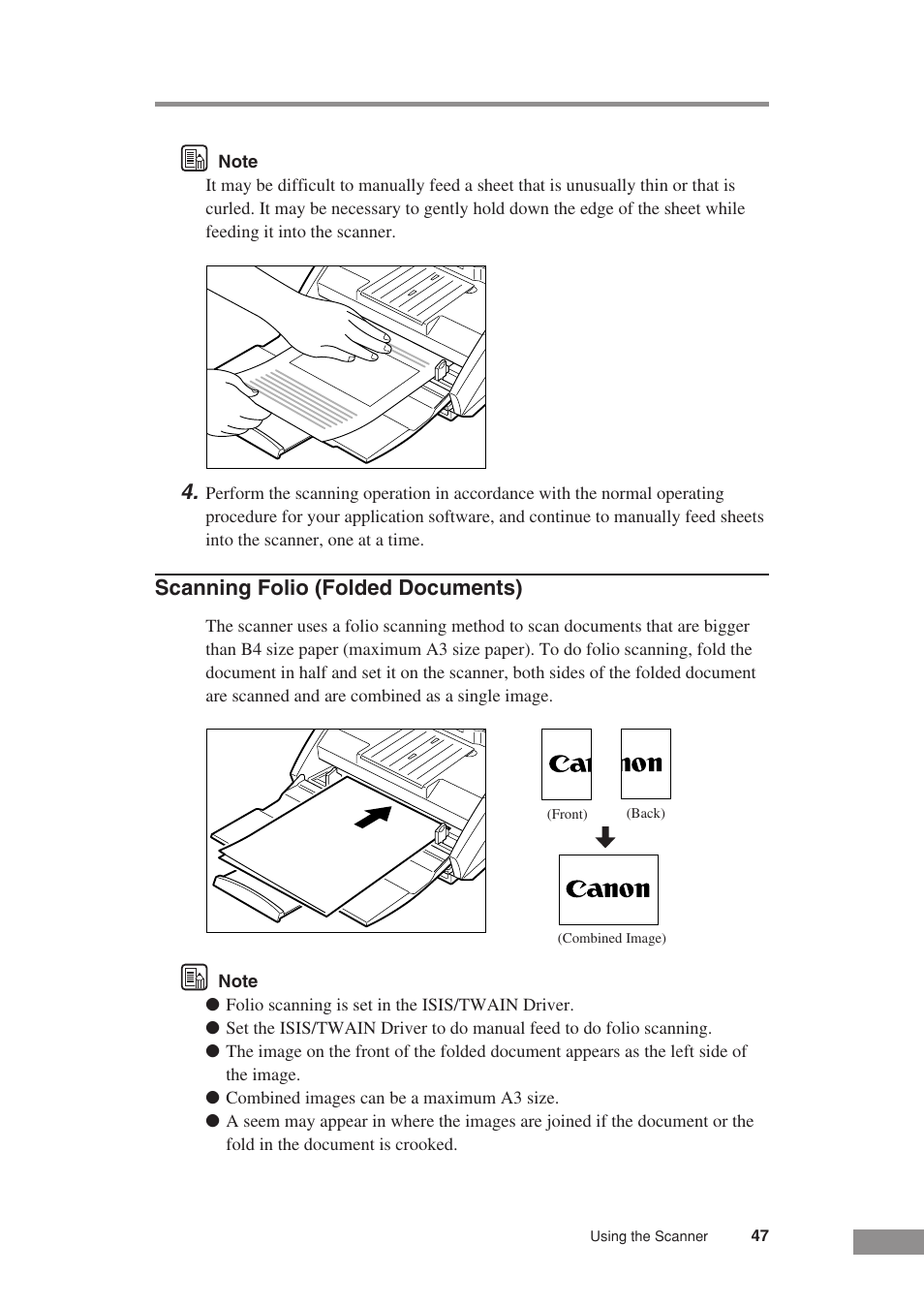 Scanning folio (folded documents) | Canon DR-3080CII User Manual | Page 49 / 71