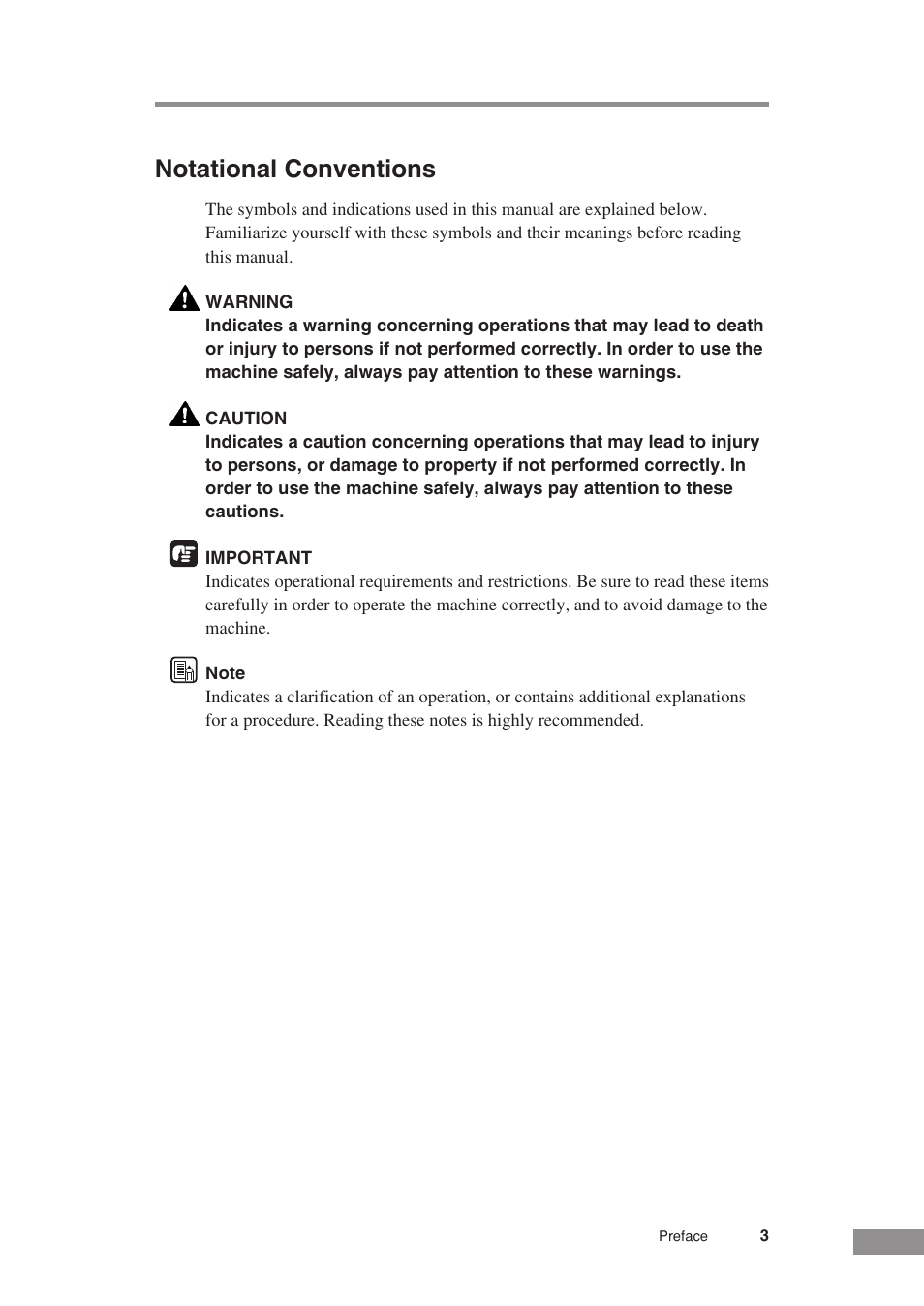 Notational conventions | Canon DR-3080CII User Manual | Page 5 / 71