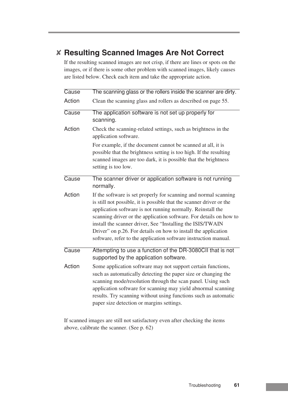 Resulting scanned images are not correct | Canon DR-3080CII User Manual | Page 63 / 71