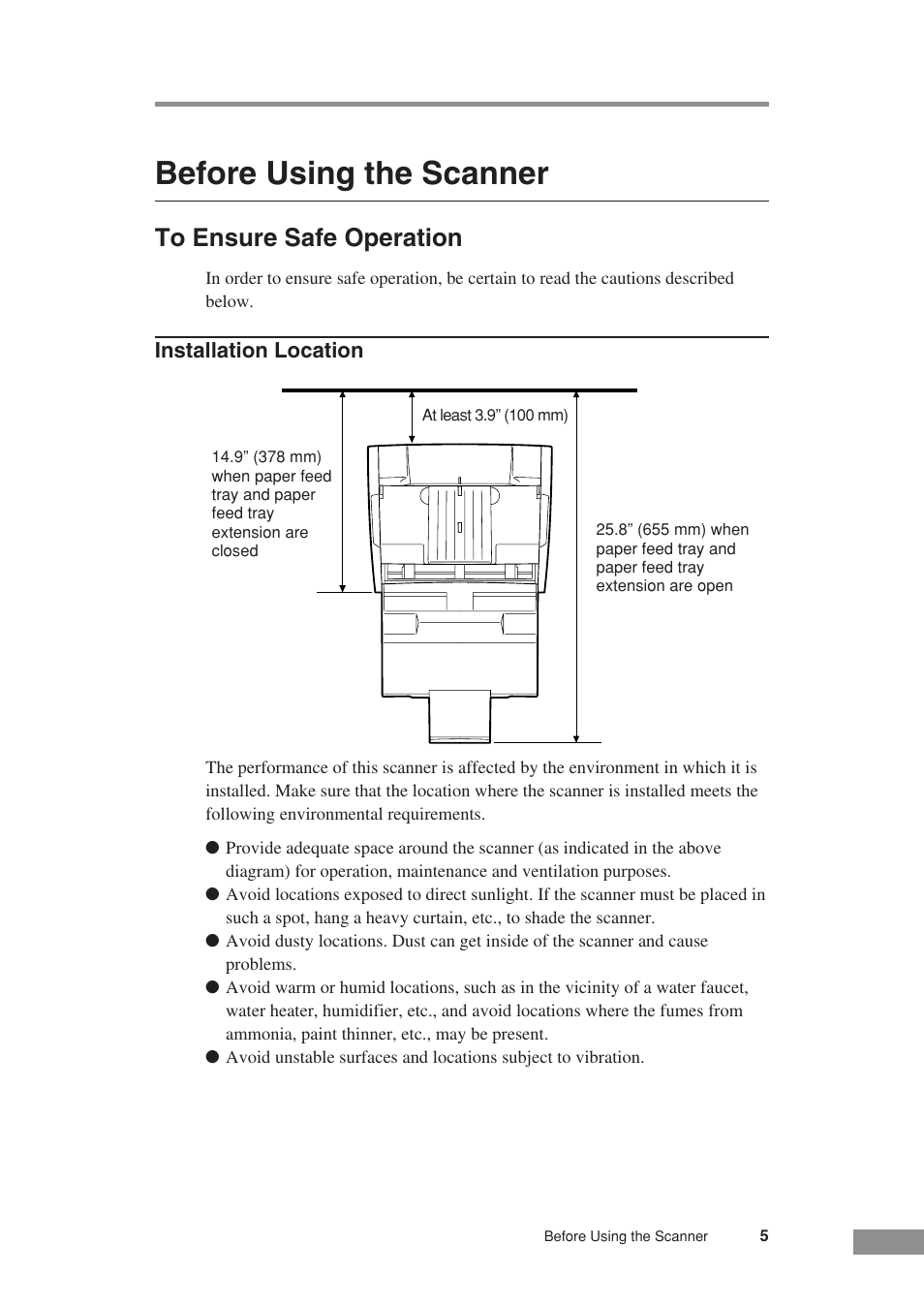 Before using the scanner | Canon DR-3080CII User Manual | Page 7 / 71