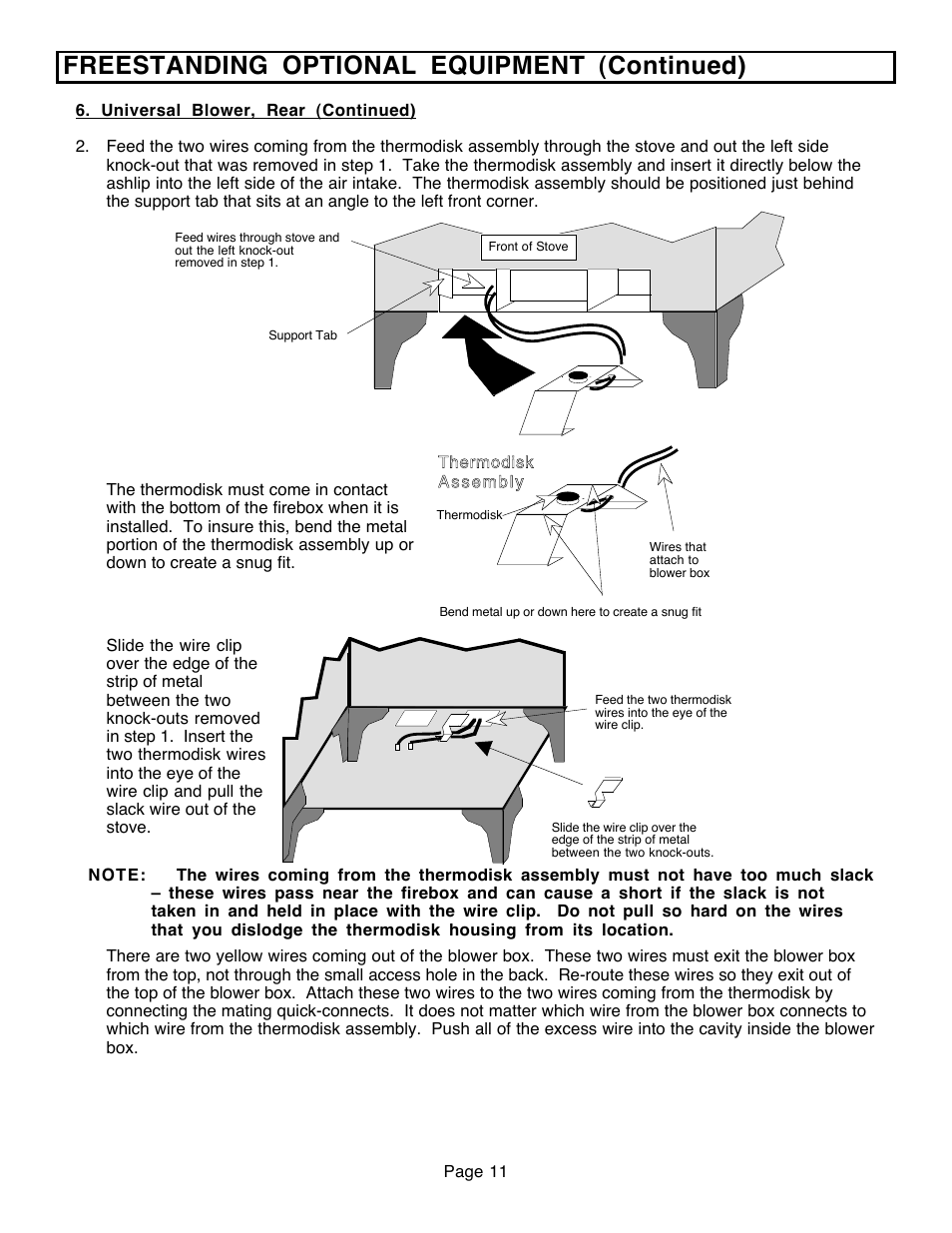Freestanding optional equipment (continued) | Avalon Firestyles 796-1990 to 1993 User Manual | Page 11 / 67