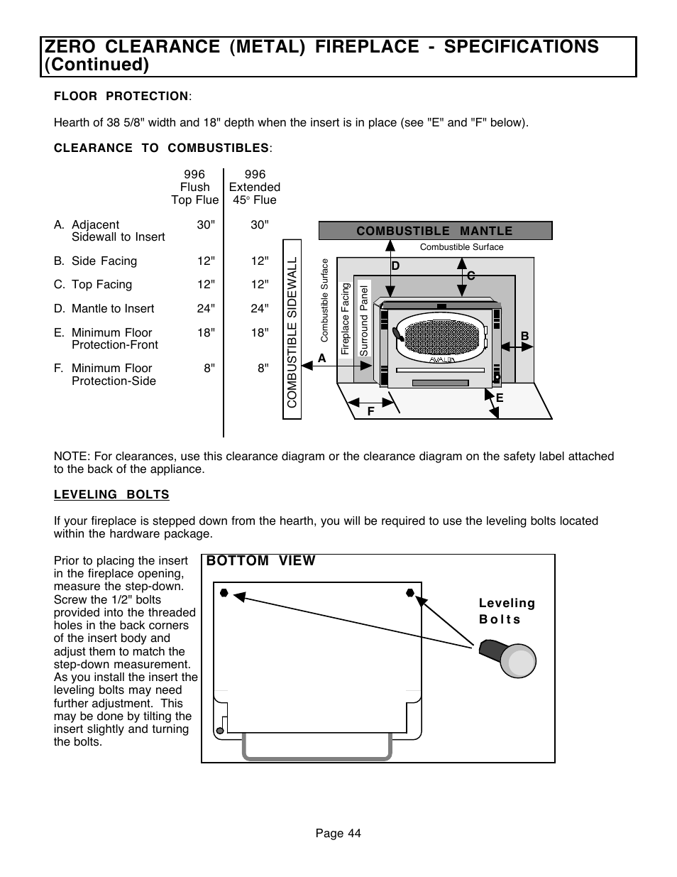 Avalon Firestyles 796-1990 to 1993 User Manual | Page 44 / 67