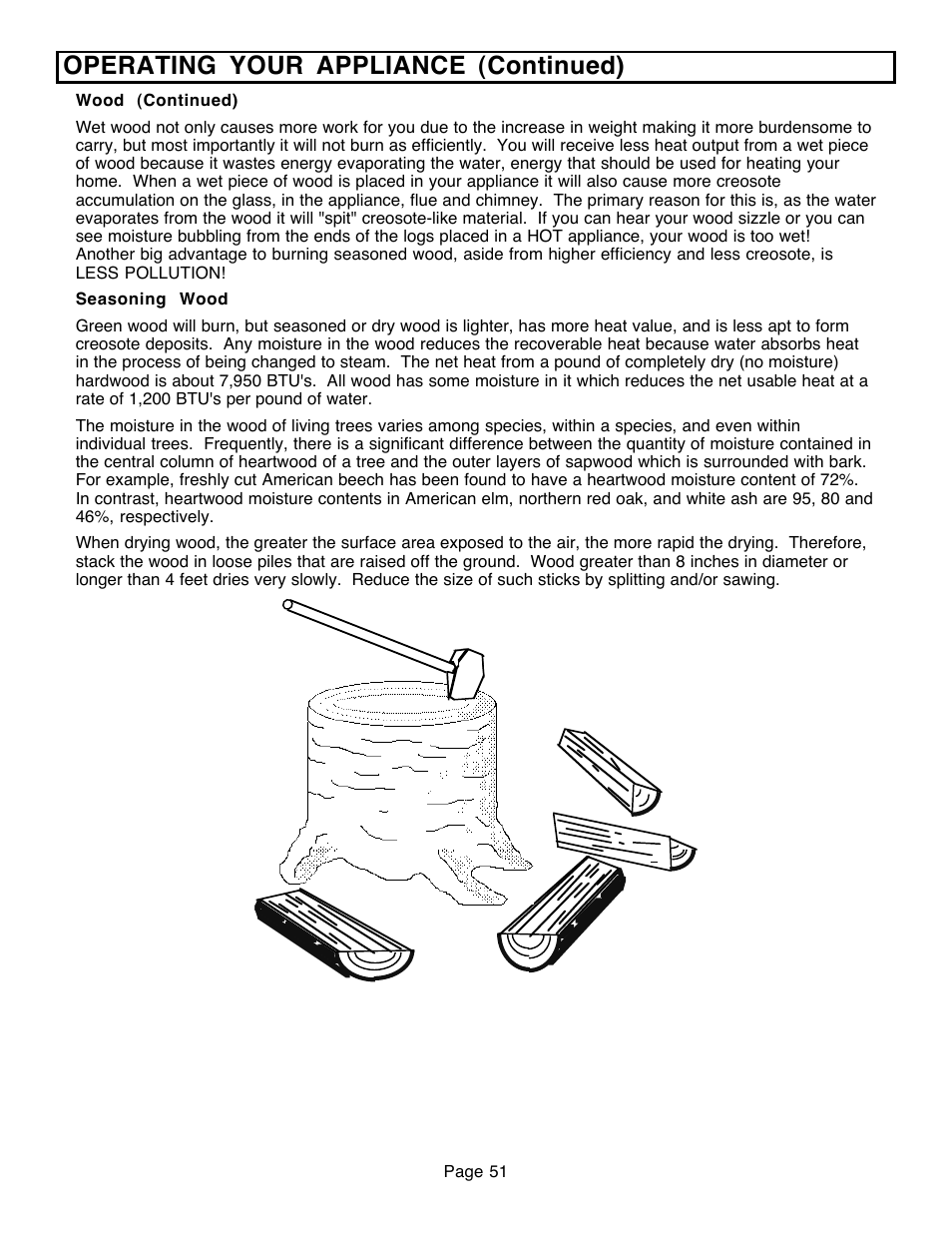 Operating your appliance (continued) | Avalon Firestyles 796-1990 to 1993 User Manual | Page 51 / 67