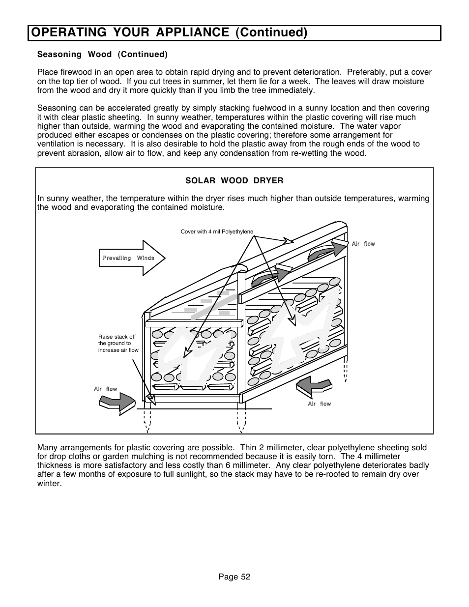 Operating your appliance (continued) | Avalon Firestyles 796-1990 to 1993 User Manual | Page 52 / 67