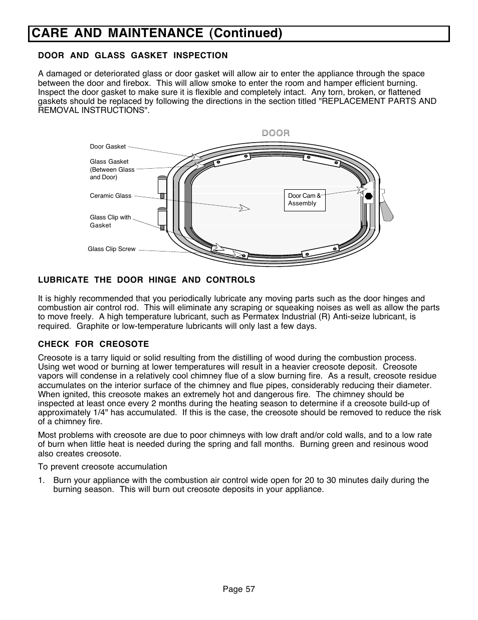 Care and maintenance (continued) | Avalon Firestyles 796-1990 to 1993 User Manual | Page 57 / 67