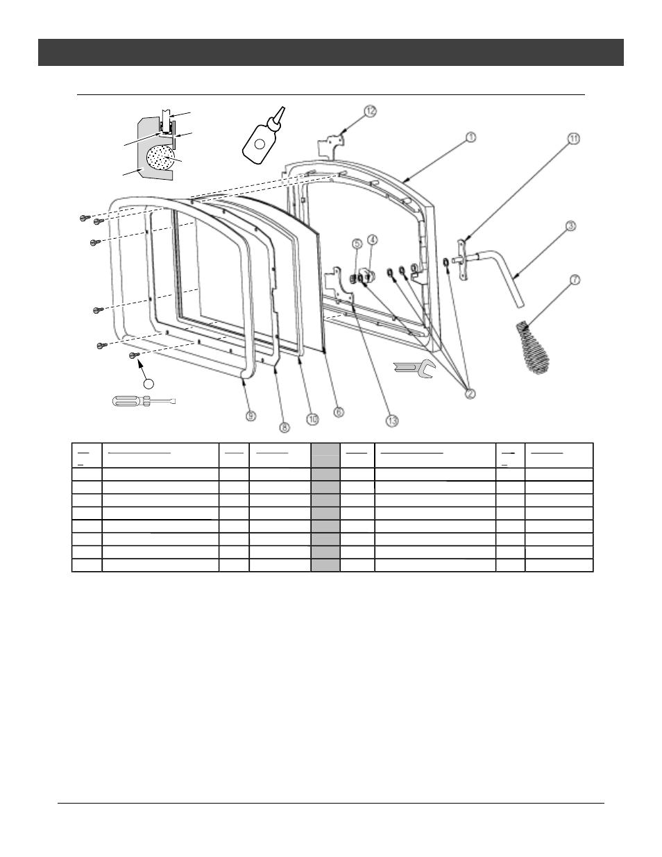 Maintaining your appliance, Door parts | Avalon Firestyles Cottage User Manual | Page 26 / 36