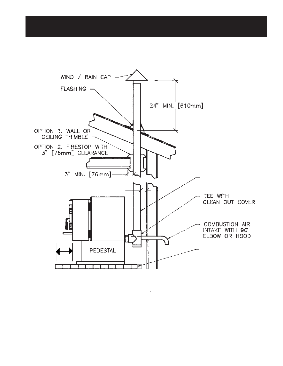 Inside vertical installation with roof termination | Avalon Firestyles 900 PI-1992 User Manual | Page 12 / 44