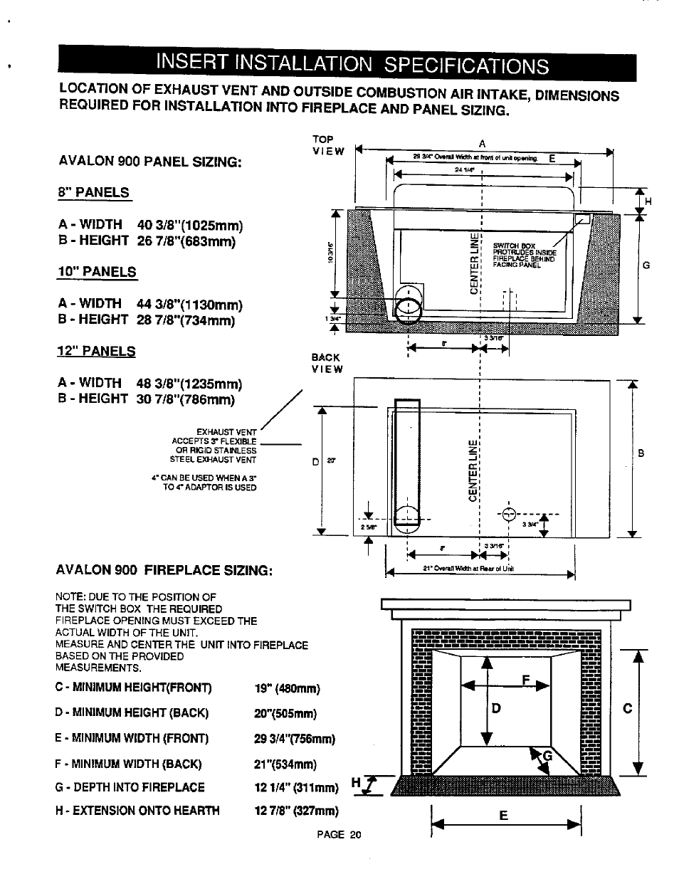 Avalon Firestyles 900 PI-1992 User Manual | Page 20 / 44