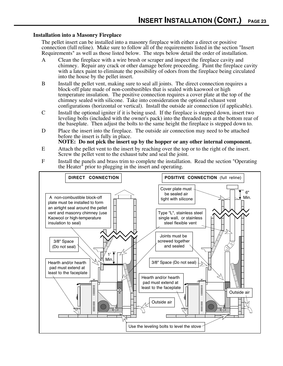 Nsert, Nstallation | Avalon Firestyles 900 PI-1993 to 1996 User Manual | Page 23 / 50