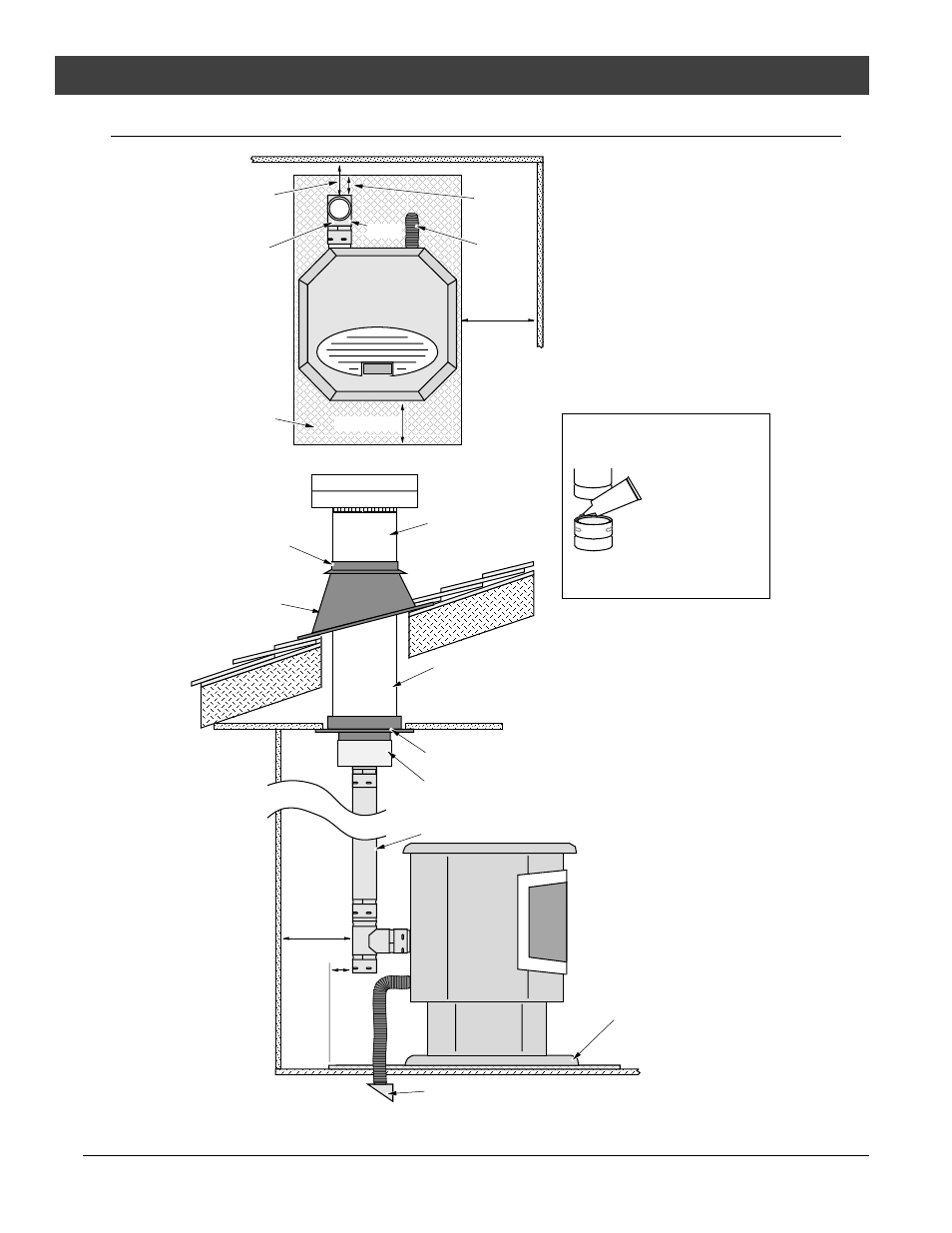 Installation, Installation example: class a chimney retrofit | Avalon Firestyles Astoria 2001 to 2002 User Manual | Page 16 / 40
