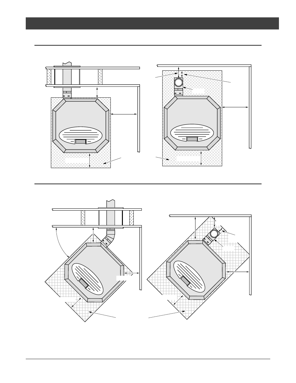 Installation, Clearances - straight installation, Clearances - corner installation | Avalon Firestyles Astoria 2001 to 2002 User Manual | Page 9 / 40