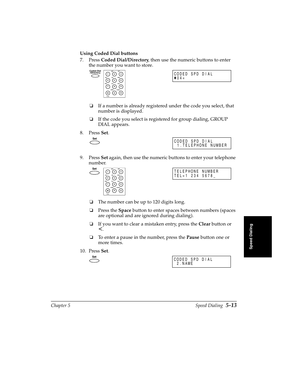 Chapter 5 speed dialing | Canon H12157 User Manual | Page 125 / 359