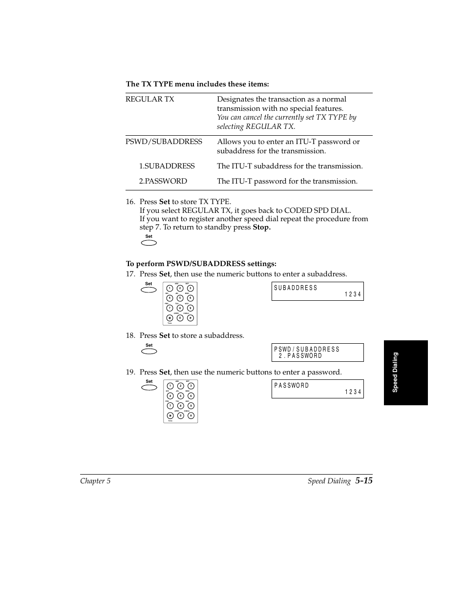 Chapter 5 speed dialing, Sp eed di al in g | Canon H12157 User Manual | Page 127 / 359