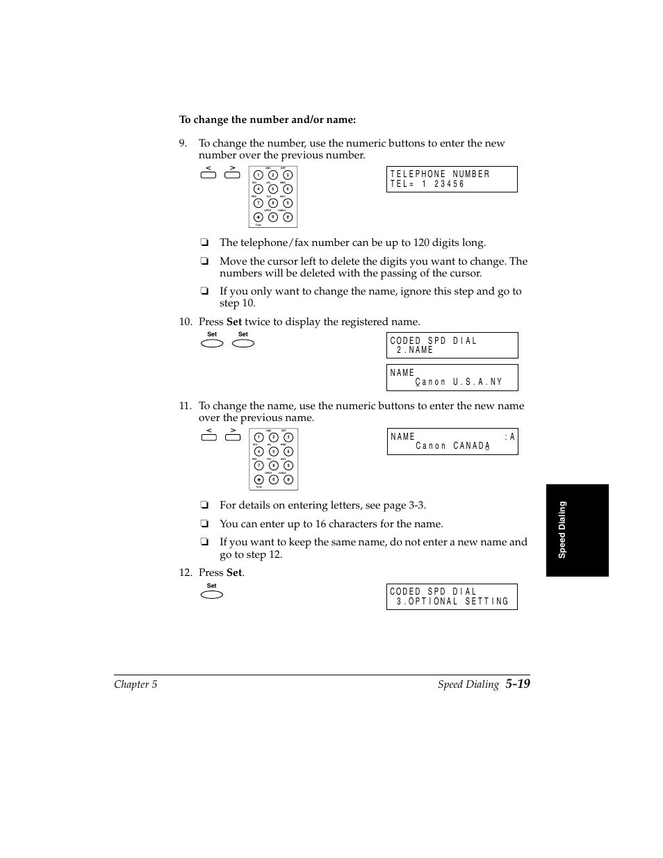 Chapter 5 speed dialing | Canon H12157 User Manual | Page 131 / 359