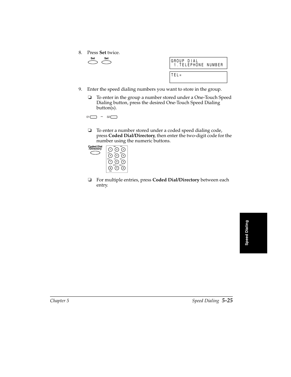 Chapter 5 speed dialing | Canon H12157 User Manual | Page 137 / 359