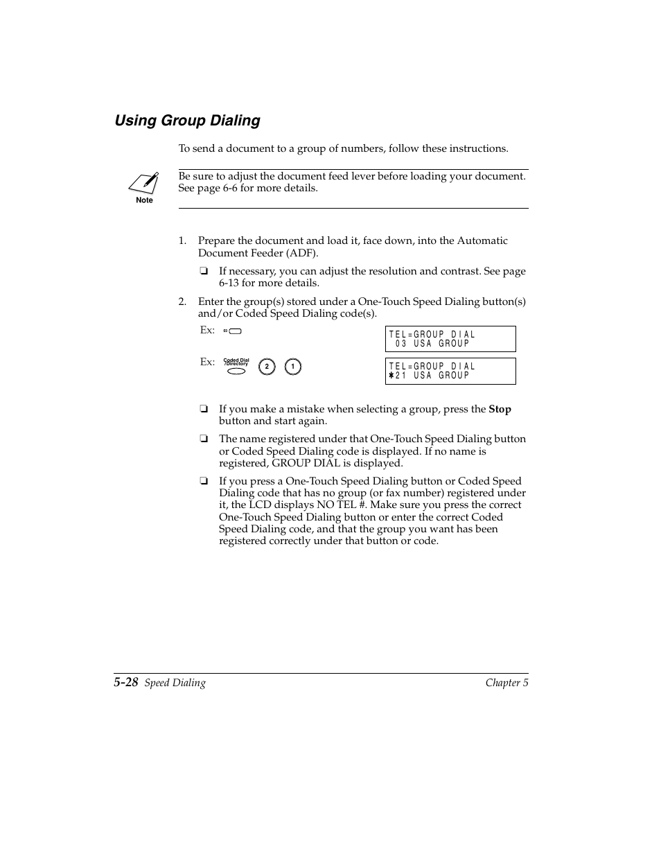 Using group dialing -28, Using group dialing | Canon H12157 User Manual | Page 140 / 359