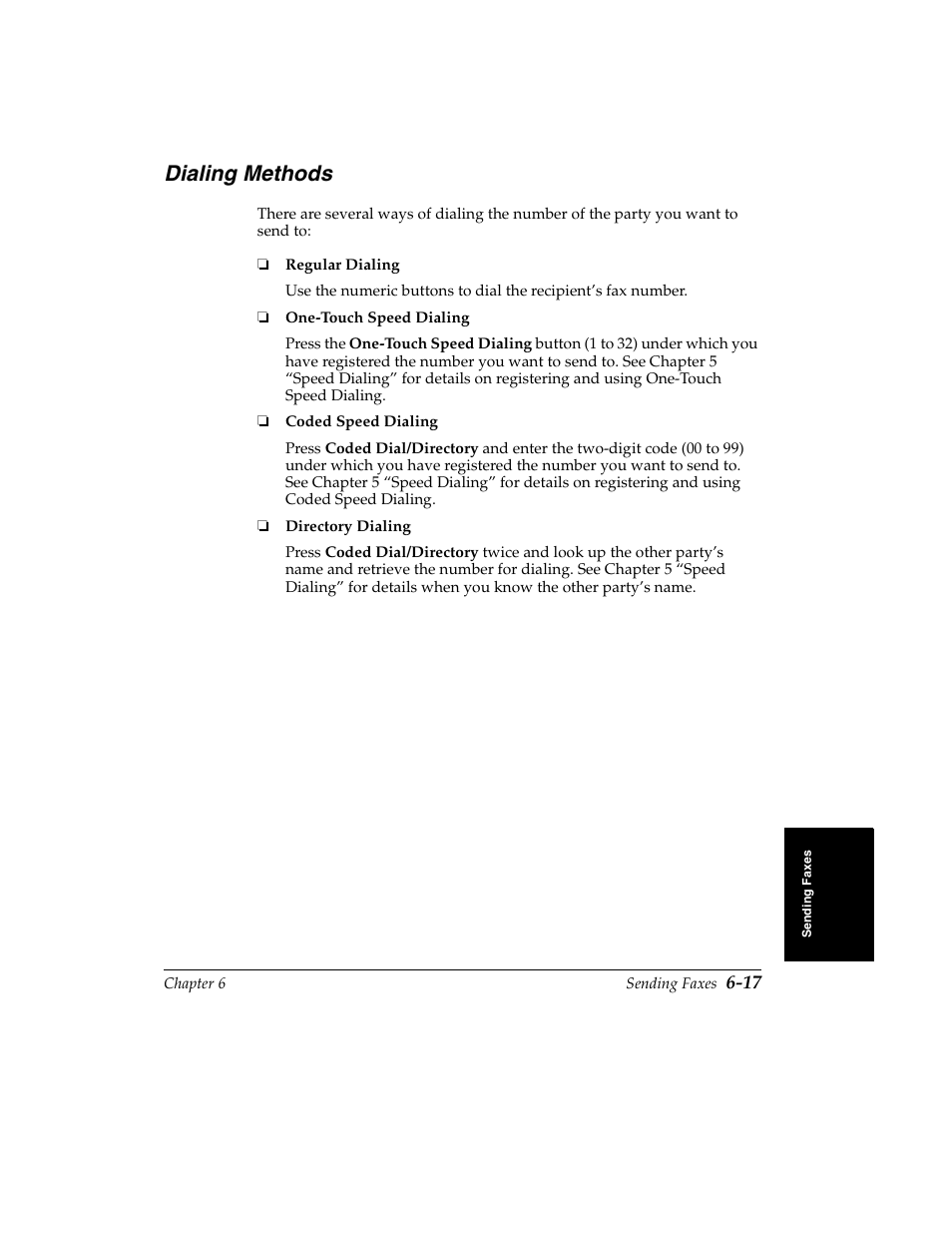 Dialing methods -17, Dialing methods | Canon H12157 User Manual | Page 161 / 359