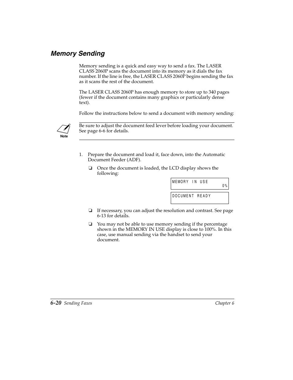 Memory sending -20 | Canon H12157 User Manual | Page 164 / 359