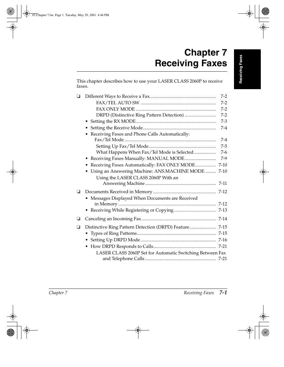 Chapter 7 receiving faxes | Canon H12157 User Manual | Page 181 / 359