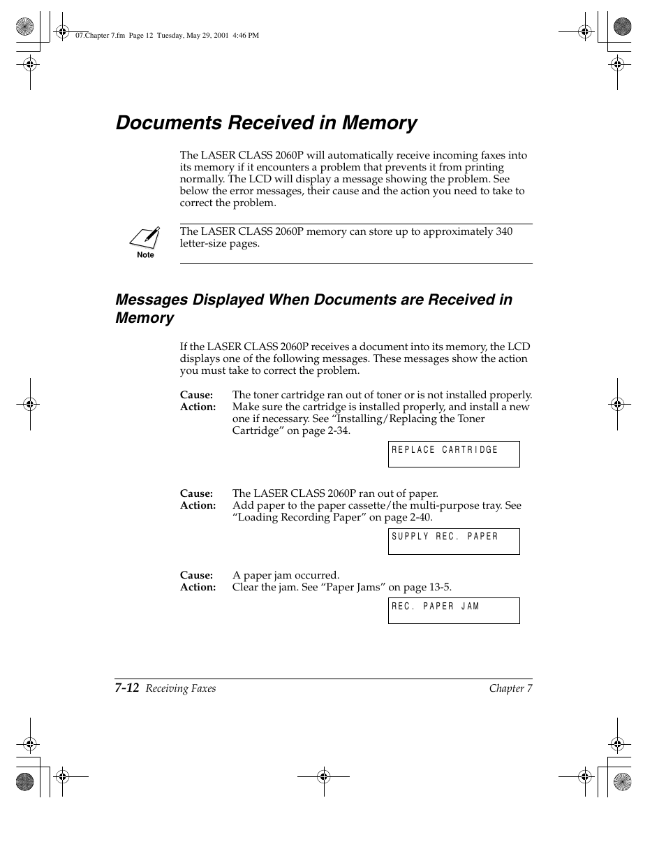 Documents received in memory -12, Ry -12 | Canon H12157 User Manual | Page 192 / 359