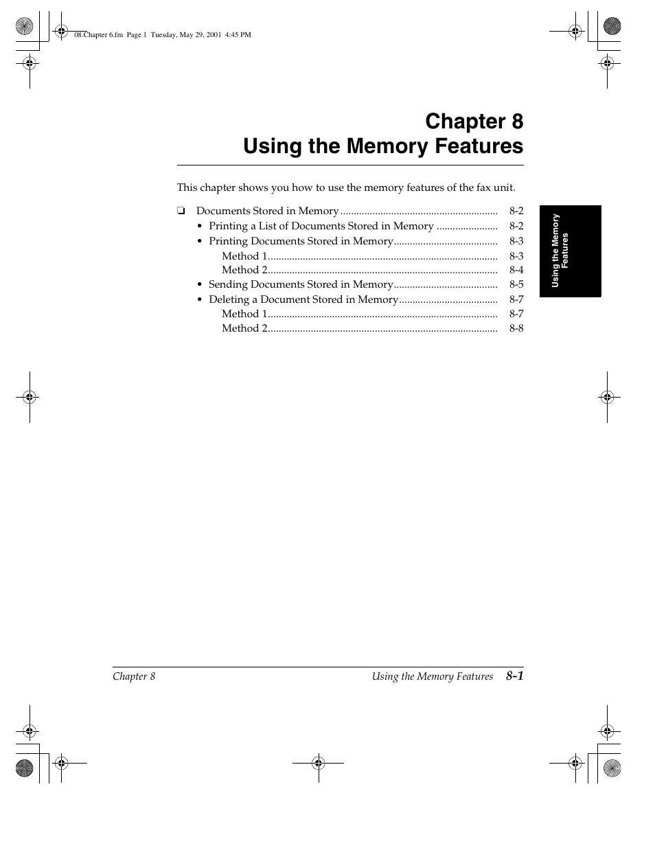 Chapter 8 using the memory features | Canon H12157 User Manual | Page 203 / 359