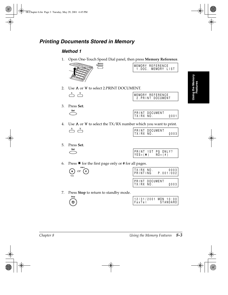 Printing documents stored in memory, Method 1 | Canon H12157 User Manual | Page 205 / 359