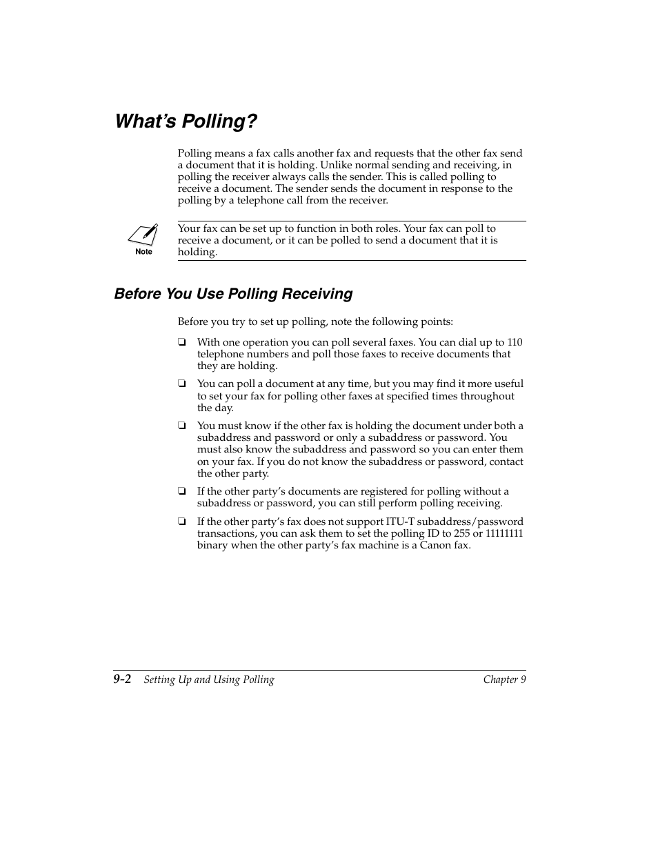 What’s polling? -2, Before you use polling receiving, What’s polling | Canon H12157 User Manual | Page 212 / 359