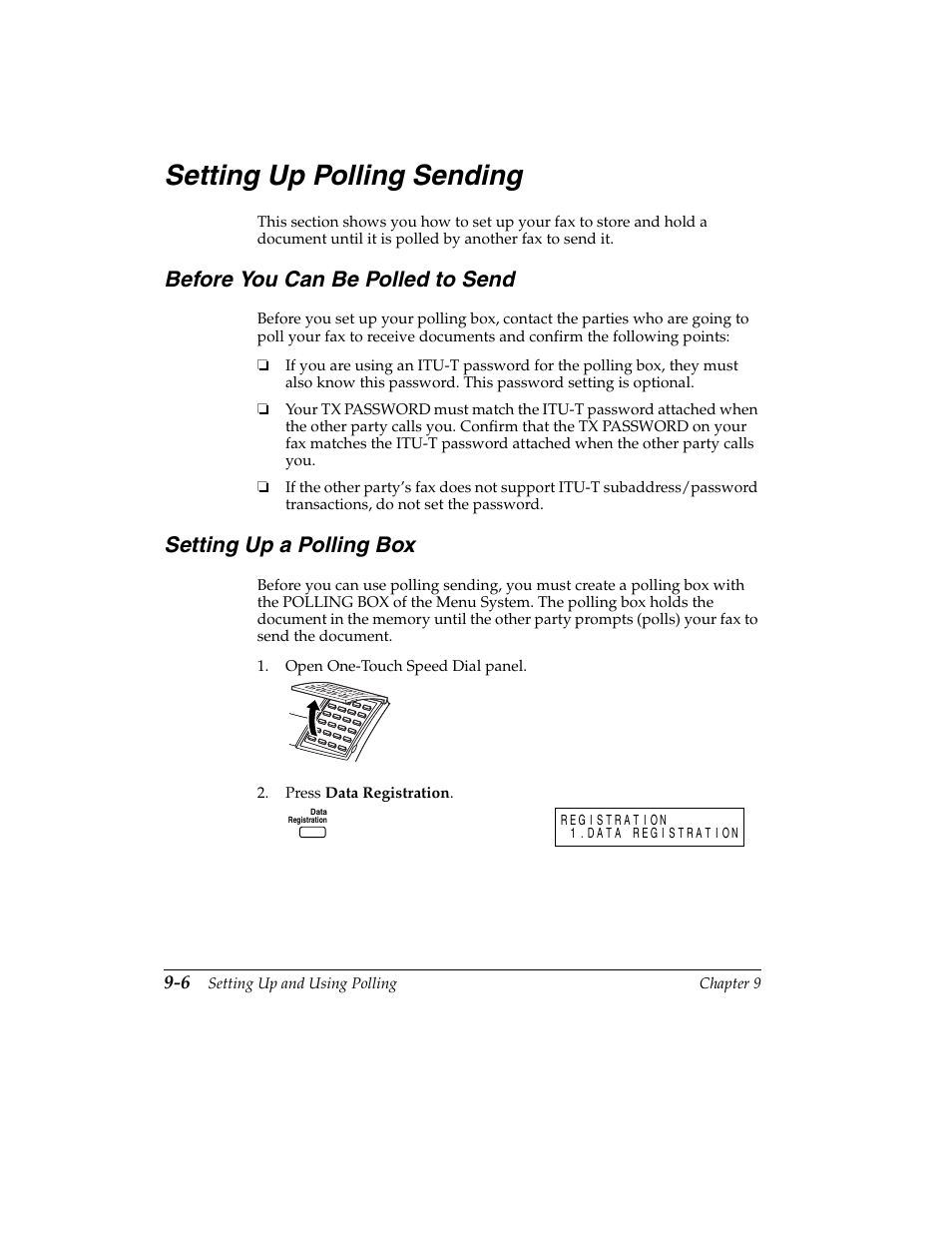 Setting up polling sending -6, Before you can be polled to send, Setting up a polling box | Setting up polling sending | Canon H12157 User Manual | Page 216 / 359