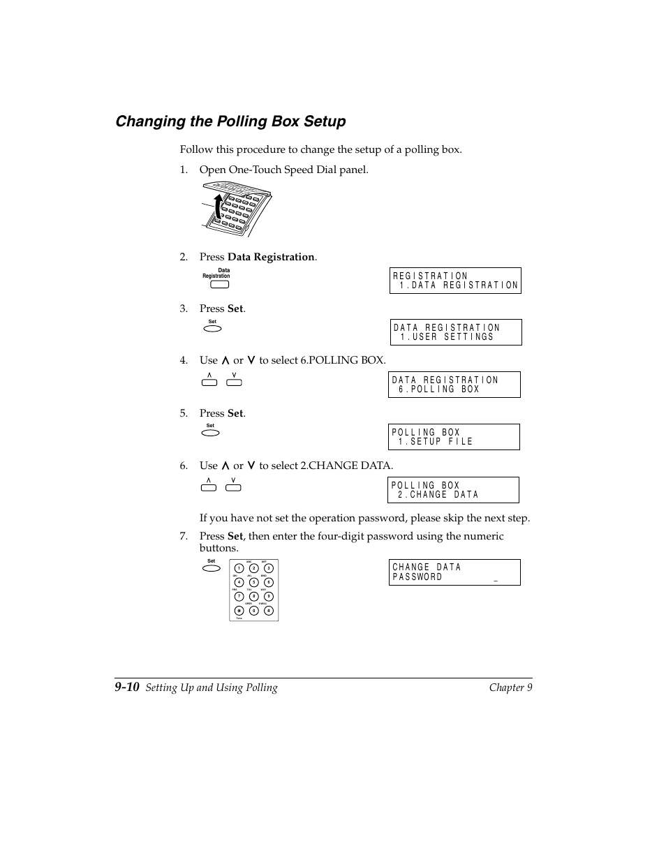 Changing the polling box setup -10, Changing the polling box setup, Setting up and using polling chapter 9 | Canon H12157 User Manual | Page 220 / 359