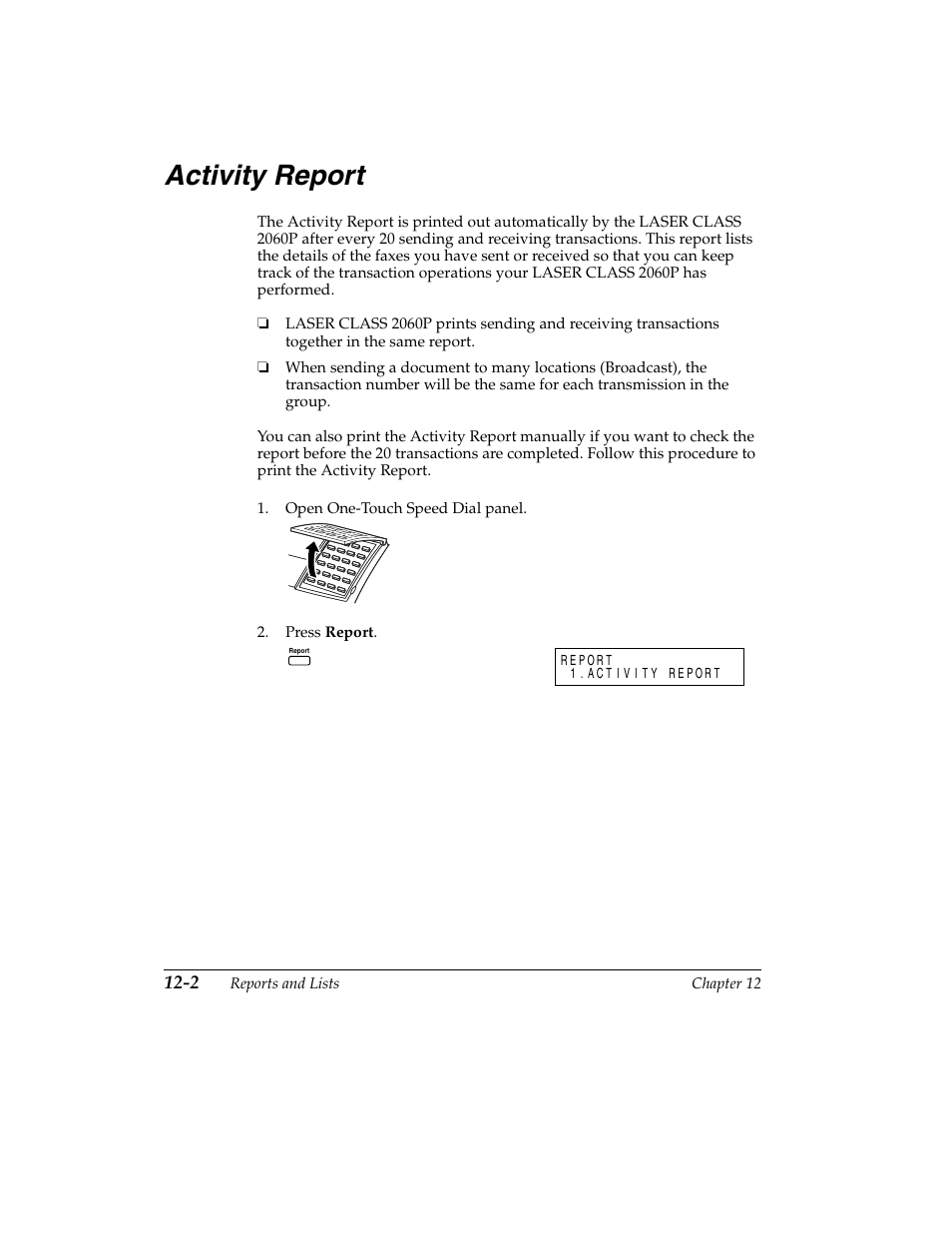 Activity report -2, Activity report | Canon H12157 User Manual | Page 234 / 359