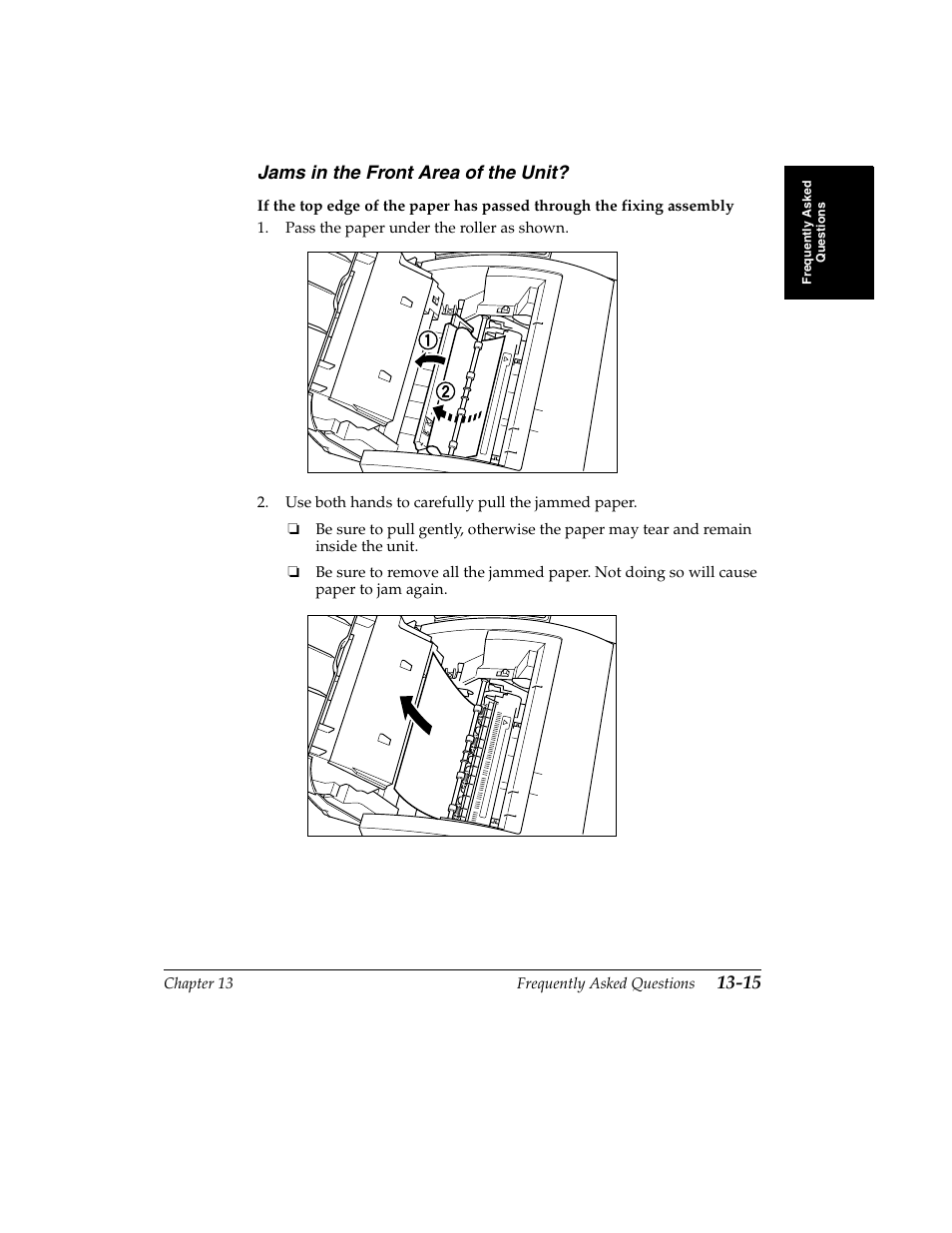 Jams in the front area of the unit? -15, Jams in the front area of the unit | Canon H12157 User Manual | Page 263 / 359