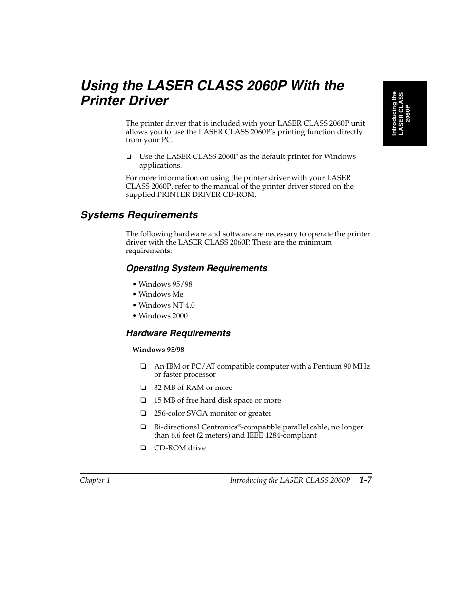 Systems requirements, Operating system requirements, Hardware requirements | Canon H12157 User Manual | Page 27 / 359