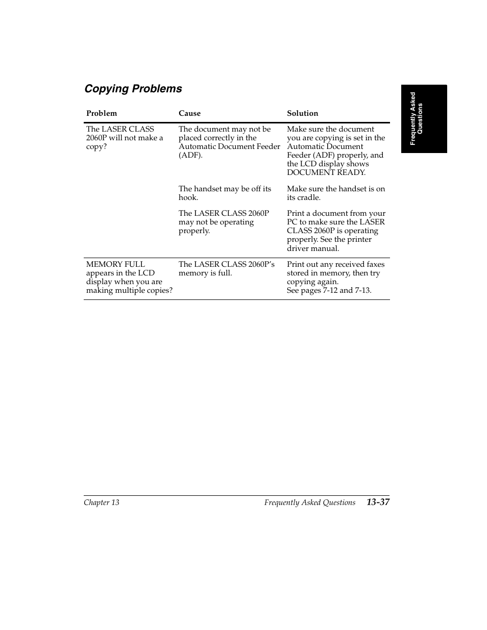 Multiple copies? -37, Copying problems | Canon H12157 User Manual | Page 285 / 359