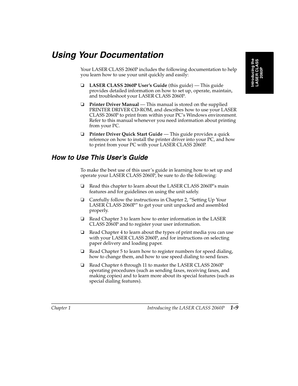 Using your documentation -9, How to use this user’s guide, Using your documentation | Canon H12157 User Manual | Page 29 / 359