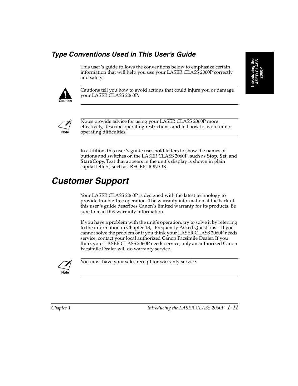 Type conventions used in this user’s guide -11, Customer support -11, Cn n | Customer support, Type conventions used in this user’s guide | Canon H12157 User Manual | Page 31 / 359