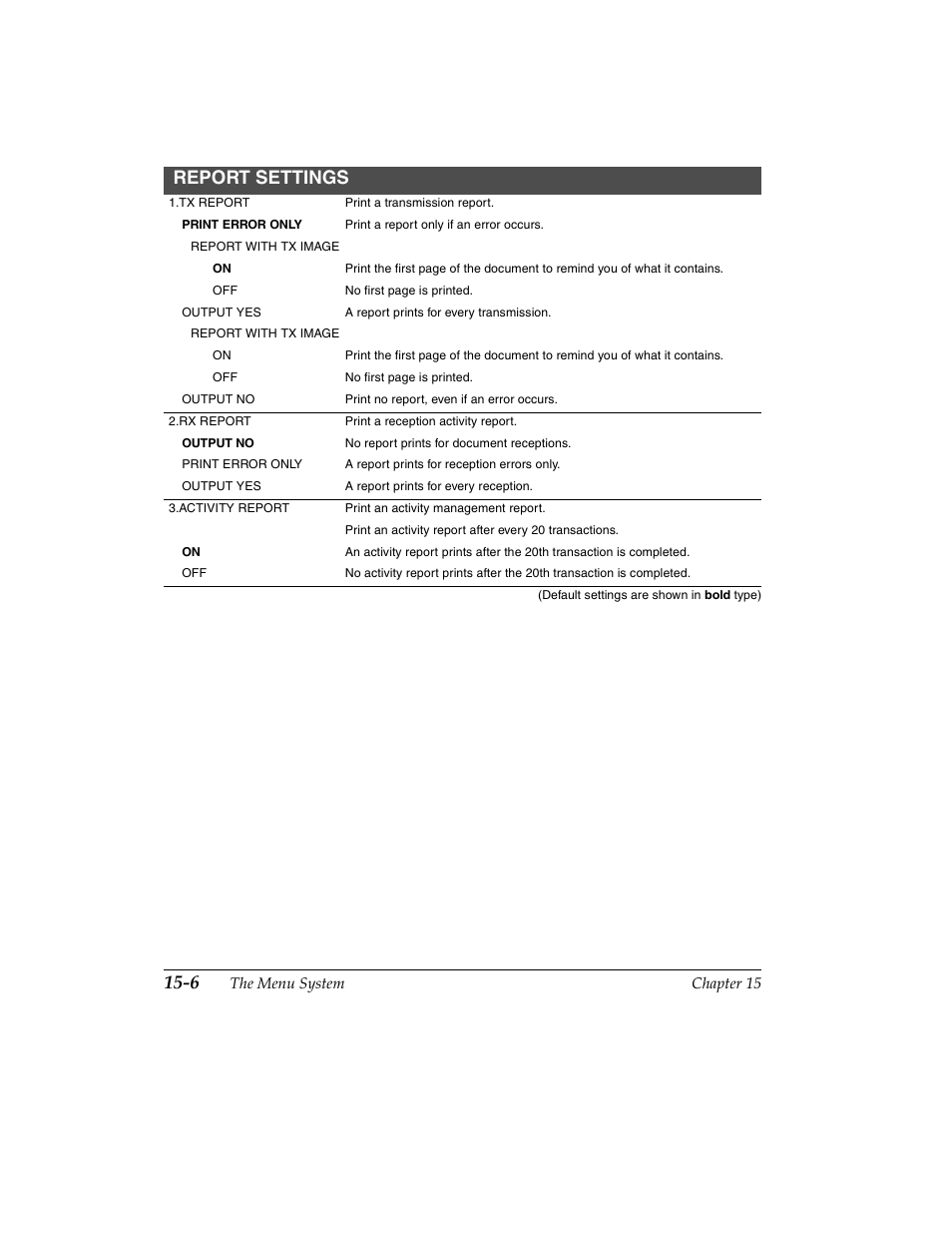 Report settings | Canon H12157 User Manual | Page 310 / 359