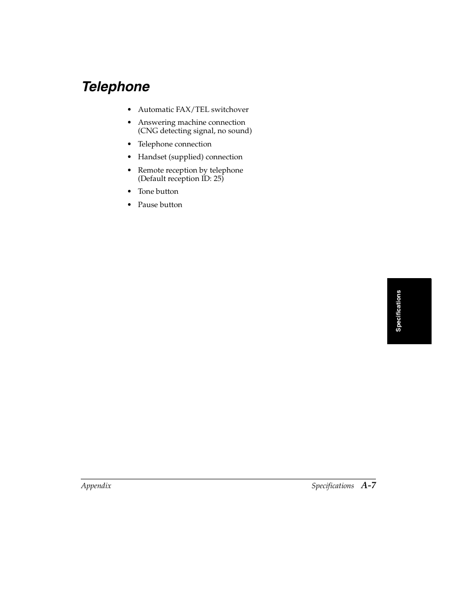 Telephone | Canon H12157 User Manual | Page 329 / 359