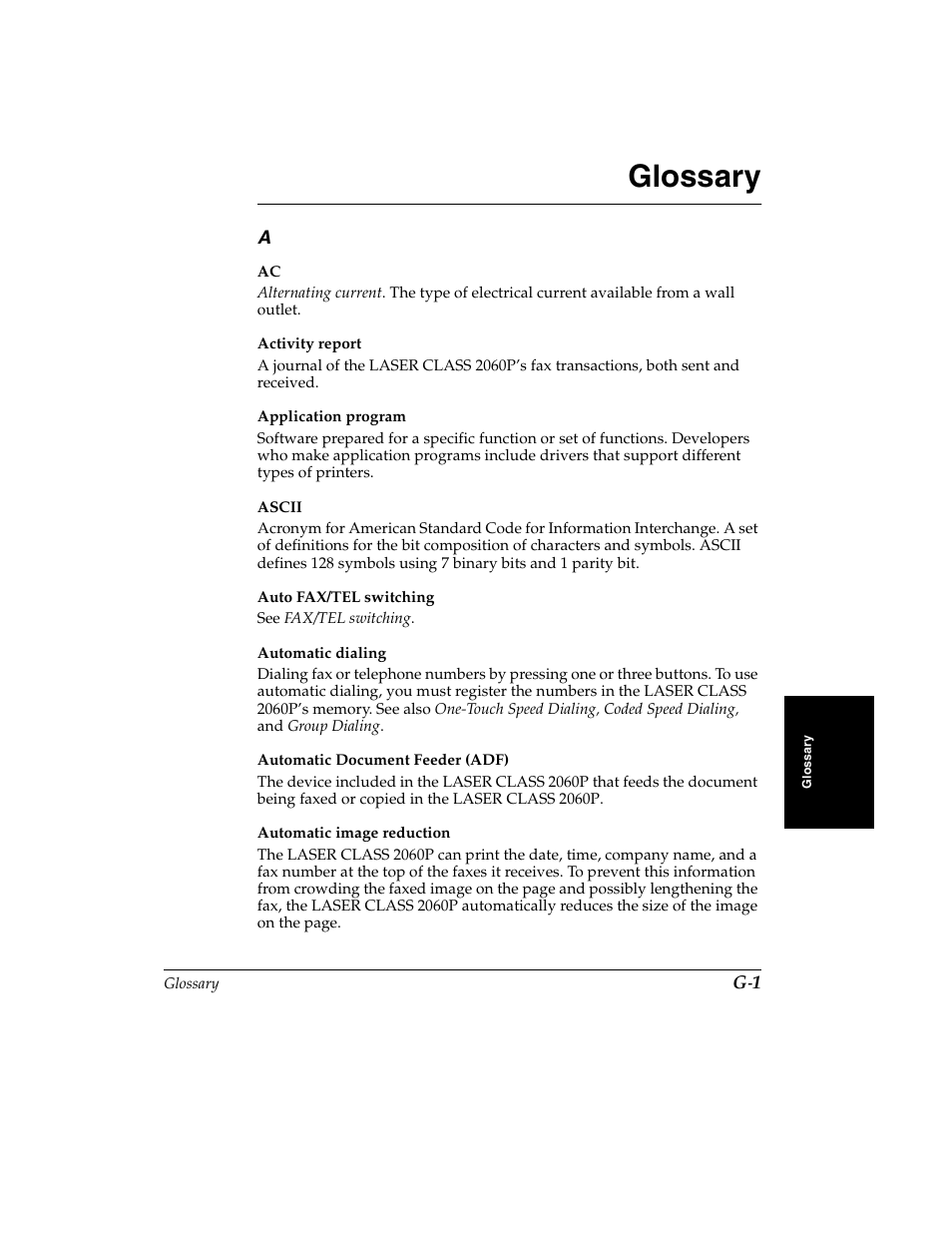 Glossary | Canon H12157 User Manual | Page 333 / 359