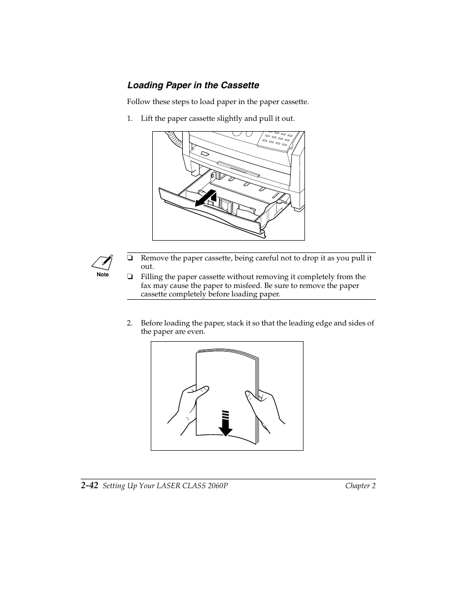 Loading paper in the cassette -42 | Canon H12157 User Manual | Page 76 / 359