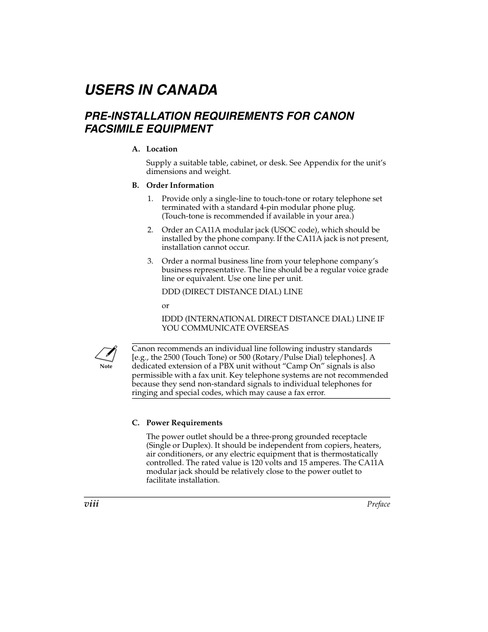 Users in canada | Canon H12157 User Manual | Page 8 / 359