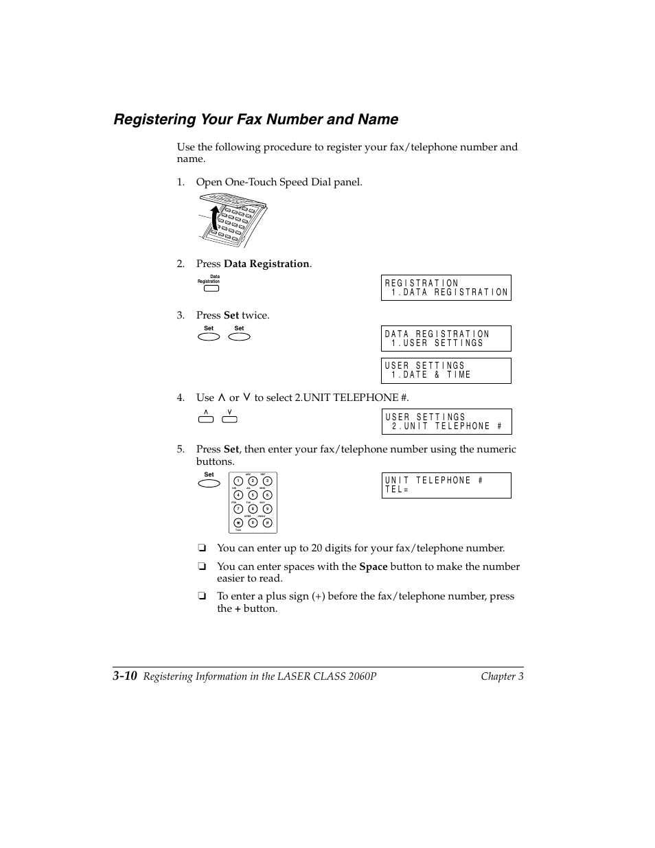 Registering your fax number and name -10, Registering your fax number and name | Canon H12157 User Manual | Page 92 / 359