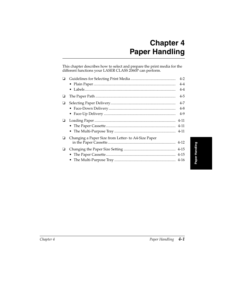 Chapter 4 paper handling | Canon H12157 User Manual | Page 95 / 359
