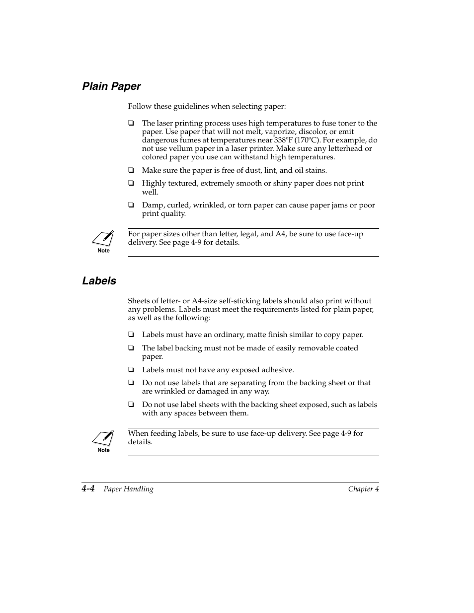 Plain paper, Labels | Canon H12157 User Manual | Page 98 / 359