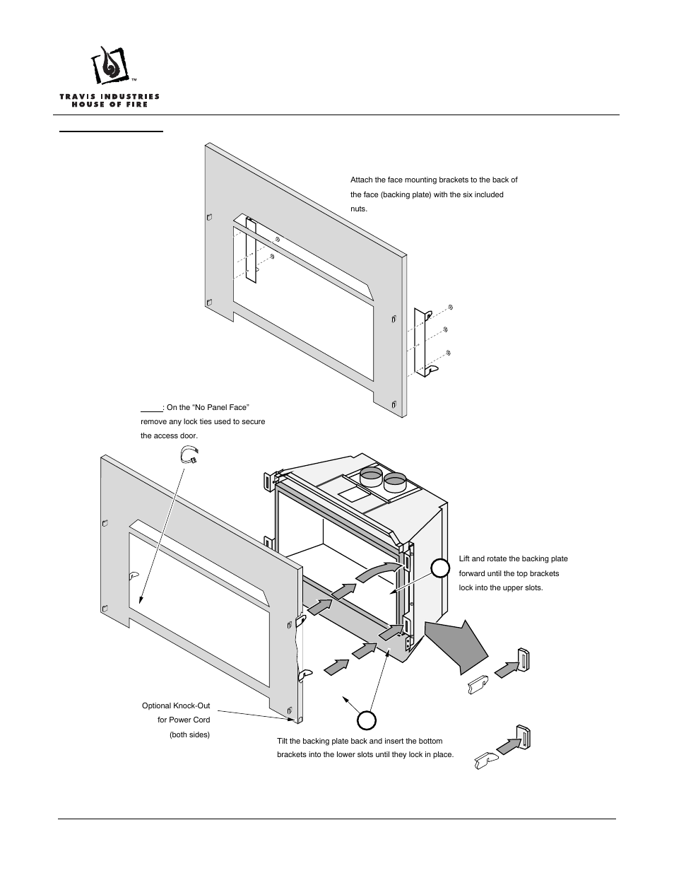 Dvs double-door backing plate, Dvs universal no panel face | Avalon Firestyles DVS Double-Door Backing Plate User Manual | Page 3 / 4