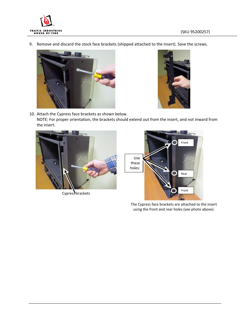 Dvs cypress face installation instructions | Avalon Firestyles DVS Cypress Face User Manual | Page 5 / 17
